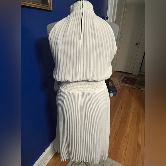 NWT White 1. State Pleated Halted Midi Sz XL - Picture 2 of 4